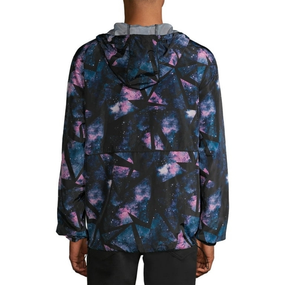 🌠 Wind breaker with night sky galaxy pattern. Like new. Mens size small. - Picture 2 of 14